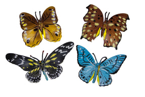 Four assorted butterfly decorations in various colors and patterns for Mamejo MAJ12831