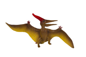 Pteranodon toy with red crest, spread wings, brown and yellow for Mamejo MAJ32005