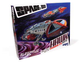 Model kit box art showing a sci-fi spacecraft against a starry background for MPC MPC947