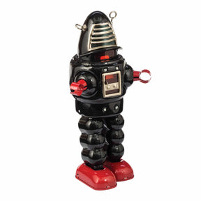 Black and red robot toy figure with silver accents for Schylling MS430