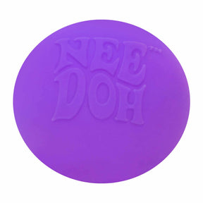 Purple stress ball with "NEE DOH" embossed text for Schylling ND