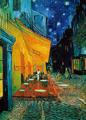 Night scene at a cafe terrace with patrons seated at tables under a starry sky for PuzzleLife PLF1173