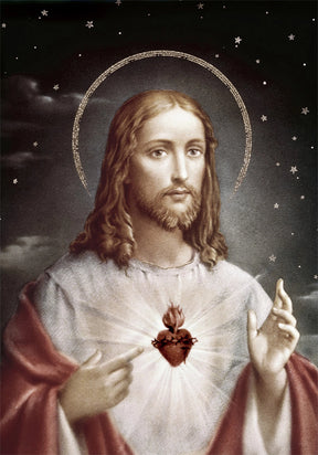 Jesus Christ with glowing halo and heart, surrounded by stars for PuzzleLife PLF1186