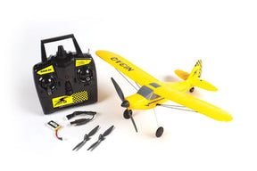 Yellow remote-controlled airplane with transmitter and accessories for Rage R/C RGRA1118