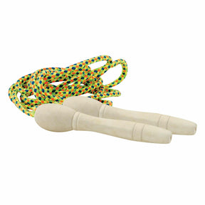 Colorful jump rope with wooden handles for retro exercise for Schylling RJR