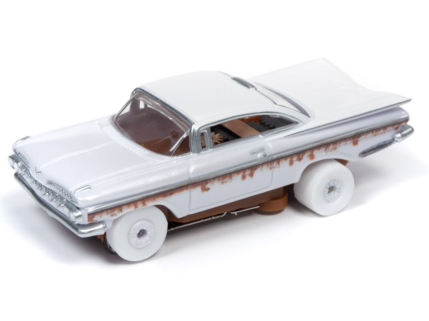 iWheels WHITE Barn Finds - Thunderjet - Release 26 | SC345 |  6 Cars-Auto World-1958 Plymouth Belvedere SC345BELVEDERE-ProTinkerToys
