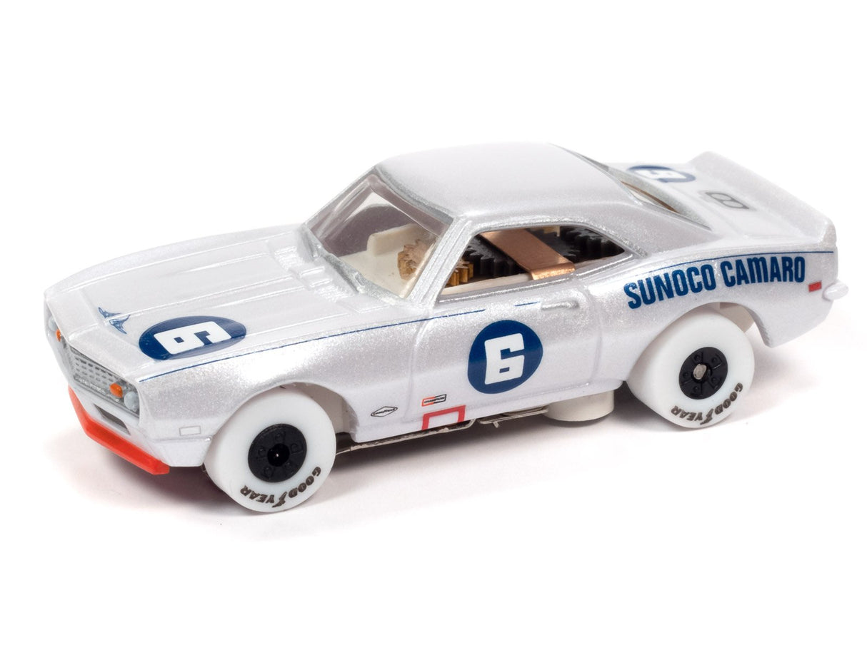 iWheels White Trans Am Racers - Thunderjet - Release 32 | SC362 | Auto World Slot Cars-Auto World-WHITE #1 - Mark Donohue – Sunoco 1968 Chevy Camaro #6-ProTinkerToys