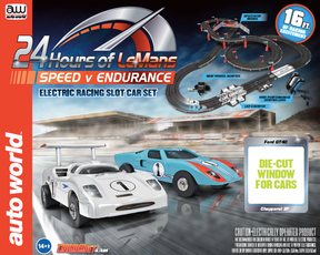 Slot car set with race track and two model cars for racing fun for Auto World SRS333