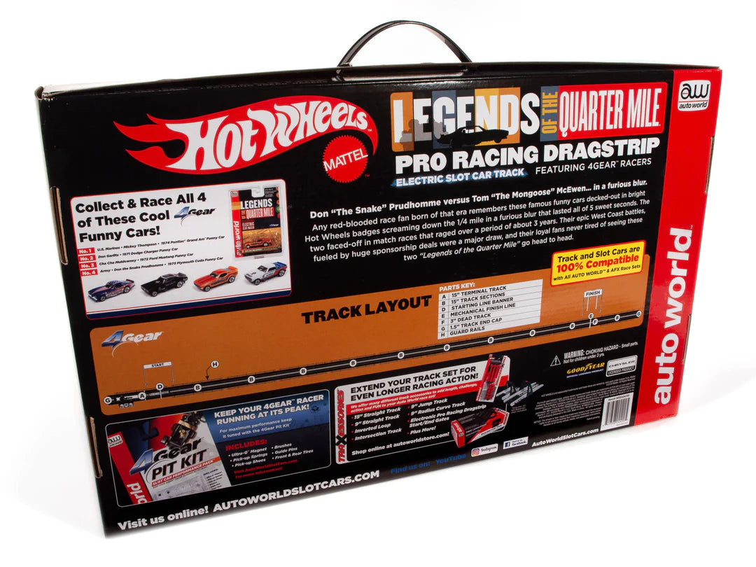 Hot Wheels Legends of the Quarter Mile Snake II vs Mongoose II 13' Dragstrip Race Set | SRS334 | Auto World