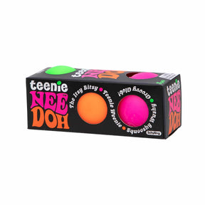 Toy box showing colorful, squishy, sensory toys for Schylling TND
