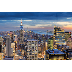 NYC skyline at dusk with towering buildings against a colorful sky for Tomax TOM100-292
