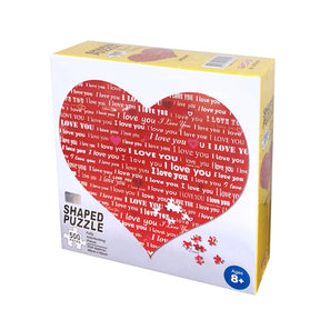 Red heart shaped puzzle box with 500 interlocking pieces for Tomax TOMSP50-001