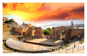 Ancient Roman theater ruins at sunset in Sicily, Italy for Trefl TRF10316