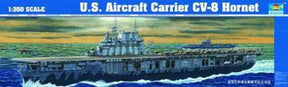 USS Aircraft Carrier CV-8 Hornet model on the water at 1:350 scale for Trumpeter 5601
