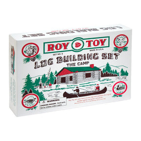 Toy box set for building a log cabin at "The Camp." for Roy Toy RTMBC