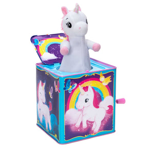 Unicorn jack-in-the-box toy with colorful, magical design for Schylling UJB