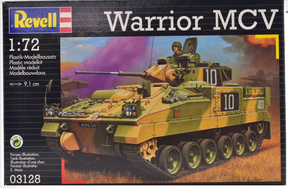 Scale model kit box art showing a detailed, painted tank model for Revell 03128