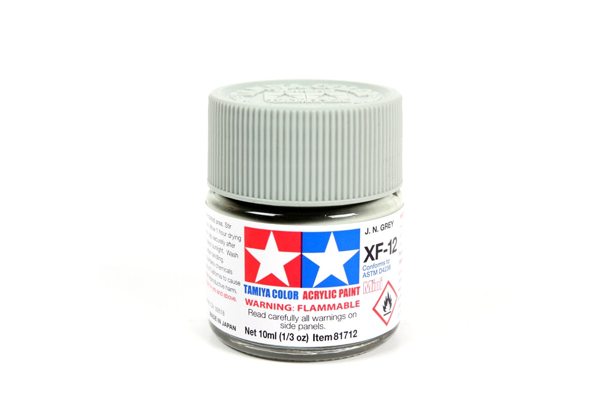 Acrylic Mini Xf-12 J.N. Grey (10ml) | 81712 | Tamiya