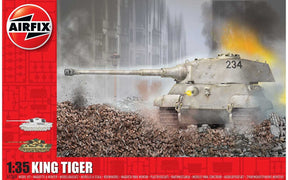 Scale model kit of a King Tiger tank, ready for assembly for Airfix A1369
