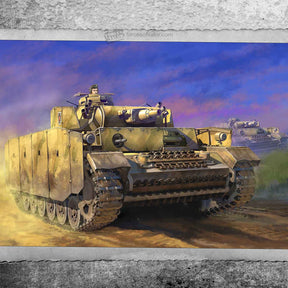 German Panzer III Ausf. N model tank on a field under a blue sky for Waltersons 873008A