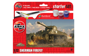 Model kit starter set for 1:72 scale Sherman Firefly tank for Airfix A55003