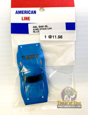 Blue toy stock car, American Line ACME model for B461