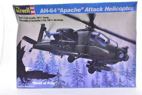 Model kit box art showing an AH-64 Apache helicopter against a forest backdrop for Revell Model Company 4575