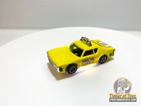 Yellow toy taxi cab, collectible slot car for Aurora AFXTAXI