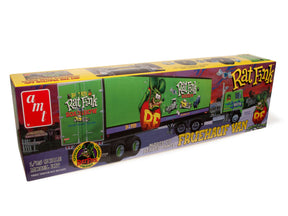 Model kit box art for 1:25 scale Rat Fink Fruehauf Beaded Van trailer hauler for Auto World AMT1292