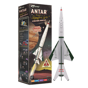 Model rocket kit box with assembled rocket model for Estes 7310