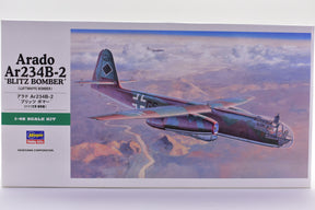 Arado Ar234B-2 bomber model kit box art showing the aircraft in flight for Hasegawa 09083 JT83