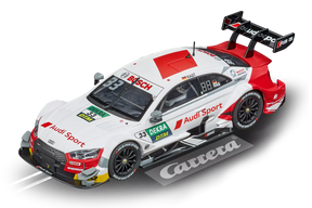 White and red scale model of an Audi RS 5 DTM race car for Carrera 20027634