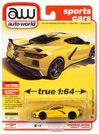 Yellow sports car die-cast model, 1:64 scale for AW Die Cast AW64332