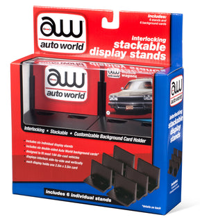 Set of six interlocking, stackable display stands for model cars for Auto World AWDC017