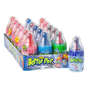 Assortment of colorful, novelty candy bottles in a display box for Nassau Candy 22766