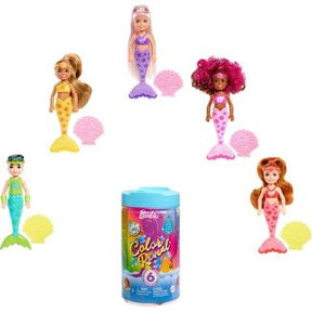 Mermaid doll set with rainbow reveal, including figures and play accessories for Barbie 00732