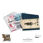 Schooners squadron game components: cards and unit art card for Warlord Games Wlg 792410003