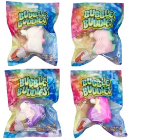 Four bags of bubble wands with colorful, novelty bubble wands inside for Handee NV3430