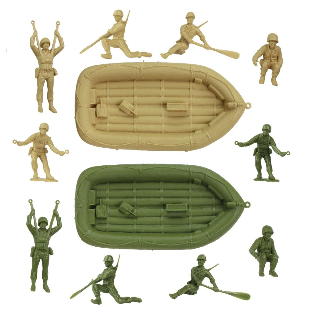 WW2 US Soldiers Marx Army Men Beach Assault – Green VS Tan | 48575