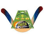 Two wooden boomerangs with Earth design, packaged for play for Channel Craft BSE