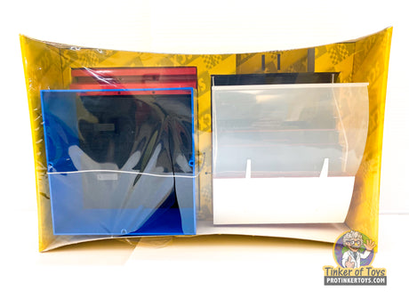 Assortment of colored plastic display boxes for model train grandstand for SCX 88260