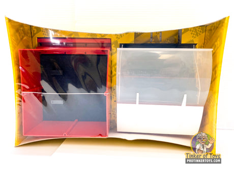 Open display boxes for a race car grandstand set for SCX 88260