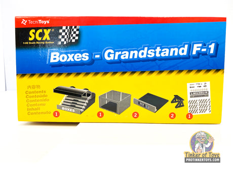Model kit box art for 1:32 scale Grandstand F-1 racing accessory for SCX 88260
