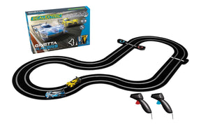 Race track set with cars and power packs for play for Scalextric C1412