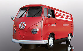 Red VW panel van with "Porsche" lettering on the side for Scalextric C3755