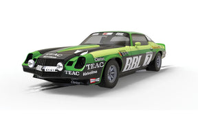 Green and black 1981 Chevrolet Camaro Z28 race car model for Scalextric C4358