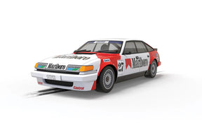 White and red race car model, 1985 Rover SD1 Supertourisme for Scalextric C4416