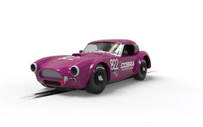 Purple slot car of a classic Shelby Cobra sports car for Scalextric C4418