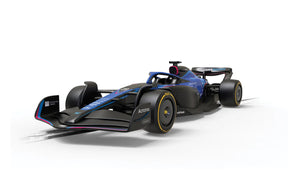 Model car of the 2022 Williams FW44 race car, featuring Alexander Albon livery for Scalextric C4425