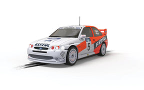 White Ford Escort Cosworth rally car replica from the 1997 Acropolis Rally for Scalextric C4426